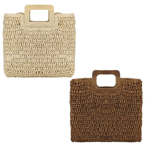 Rattan large woven tote bag - Picture 1 of 14
